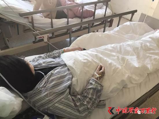  正在右安門醫院綜合內科接受治療的孫女士/記者現場拍攝
